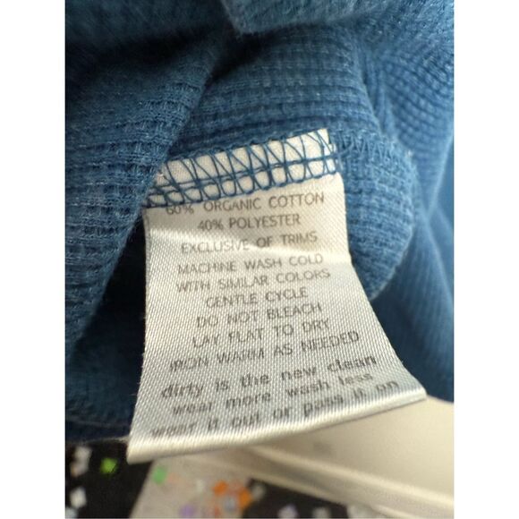 Toad&Co Tranquilitee Long Sleeve Shirt in Blue Abyss. Size Large Organic Cotton - Picture 4 of 5